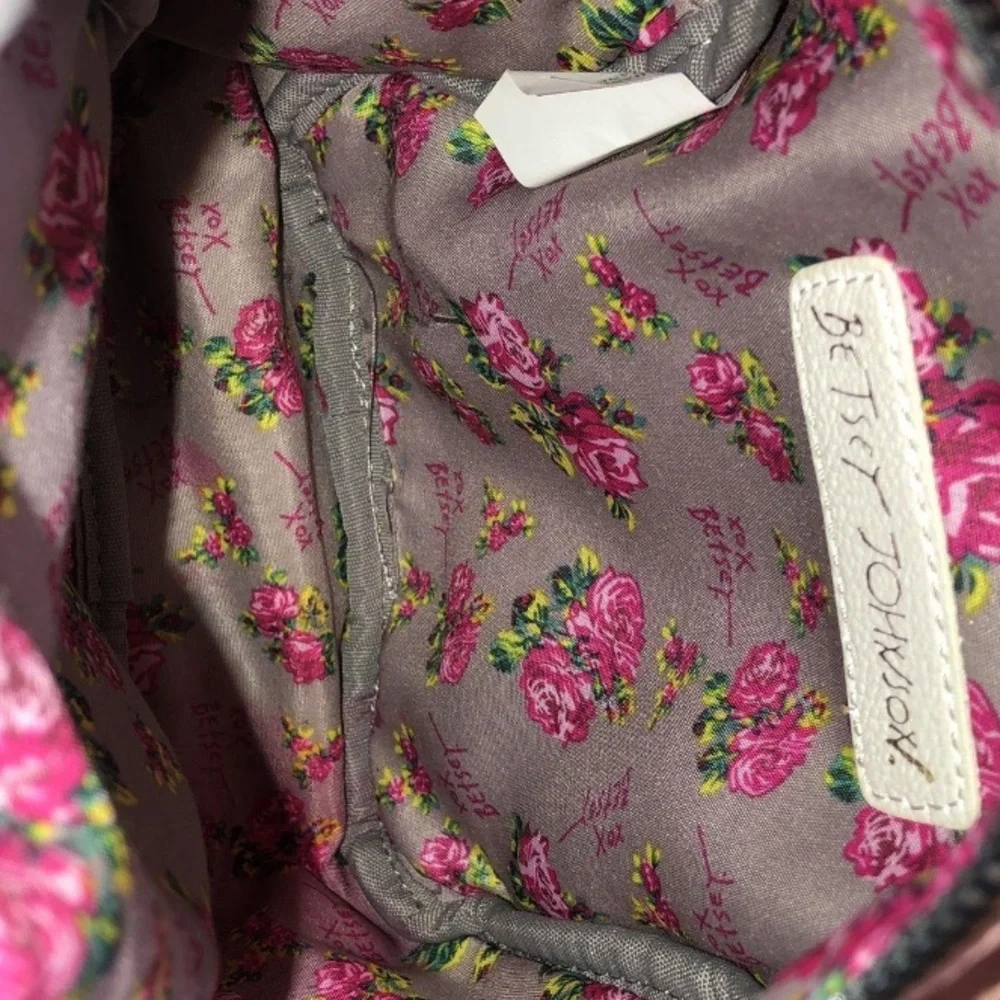 NWOT Betsey Johnson Pink Embroidered Heart w/Ivory Dog Mini Backpack